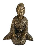 6.5 Inches A Geisha Statue Figurine Hand Carved Bronze Sculpture For Home Decor picture