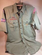 Vintage Senior Boy Scout Shirt BSA Instructor Uniform Size Large ND Patches picture
