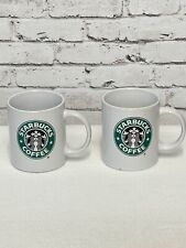 Starbucks Coffee Company 2008 Pair of Mugs Coffee Cups White Black Green Logo picture