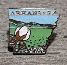 Arkansas State-Shaped Lapel Pin Cotton Field & Hills Travel/Souvenir Lapel Pin picture