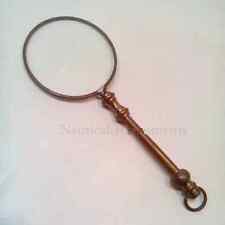 Antique Vintage Brass Handle Magnifier Nautical Magnifying Glass for men gift picture
