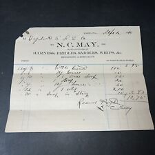 1900s York City Vigilant Fire Co Bill NC May Horse Harness Bridles Saddles picture