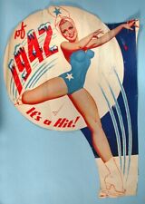 1942 George Petty Cover Girl Ice Capades Paste-Over Sign Store Theatre Display picture