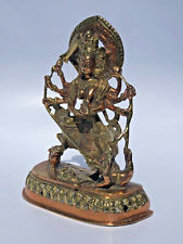 vtg collectable Solid Brass and Copper Lord Shiva Handcrafted Statue 6.5'' picture