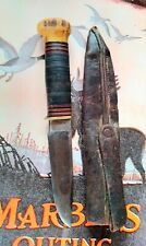1911 3rd Model Antique Marble's Canoe Knife With Original Tube Sheath BEAUTIFUL picture