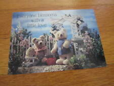 Vintage Teddy Bear Postcard Carlton Cards UNUSED Plush Flowers Trellis Gardening picture