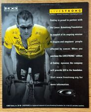 OAKLEY 2007 LANCE ARMSTRONG LIVESTRONG Promo Display Card New Old Stock 6x5 picture
