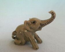 Miniature Gray Kneeling Elephant Figurine 1 1/2