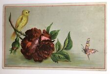 John Beidler Wrightsville PA Victorian Trade Card Holiday Goods 1884 Bird Flower picture