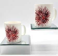 Starbucks Pair 2014 Starburst Red Holiday China/Porcelain Coffee Mugs 12Fl. Oz. picture