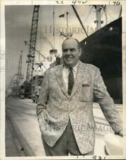 1959 Press Photo Richard B. Swenson, port director stands in front of vessels picture
