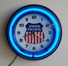 Union Pacific Railroad logo neon clock picture