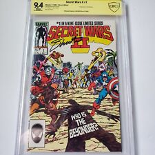 Secret Wars II #1 CBCS 9.4 Signed Jim Shooter 1985 White picture