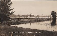 RPPC of Bridge at Isle La Motte, VT - vintage Vermont Real Photo Postcard picture