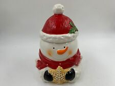 Peppermint Place Ceramic 6in Snowman with Cookie Jar AA02B20012 picture