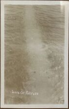 RPPC Torpedo Wake Explosion Antique Military Real Photo Postcard c1910 picture