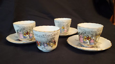 Antique Pickwick Papers Cups & Saucers Bone China VERY RARE picture