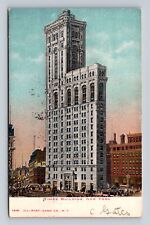 New York City NY-Times Building, Advertisement, Antique, Vintage c1906 Postcard picture