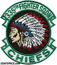 USAF 335TH FIGHTER SQUADRON- CHIEFS -Seymour Johnson AFB, NC- ORIGINAL VEL PATCH picture