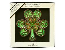 Irish Shamrock Wall Plaque Celtic Threads Perfect as Gift 17cm H x 15cm W picture