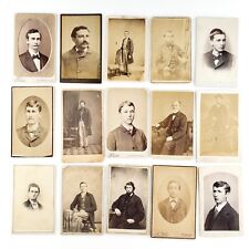 CDV Photo Lot of 15 Men | Some Civil War Stamps or Identified and Named B3240 picture