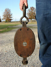 Huge 25 lb. Wood Pulley Madesco Easton Pa. picture
