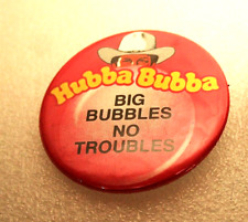 2 1980s Vtg Hubba Bubba Cowboy Chewing Bubble Gum Promo Buttons Pin NOS NEW picture