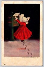 Postcard Sunbonnet Girl Ullman #1634 Months of the Year - February c1906 B67 picture
