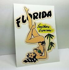 Florida Pinup Vintage Style Travel Decal, Vinyl Sticker, Luggage Label picture