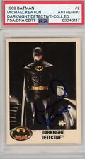 Michael Keaton 1989 Topps Batman Tiffany DARKNIGHT DETECTIVE #2 Autograph PSA picture