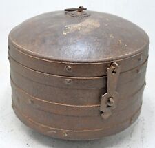 Antique Iron Kitchenware Round Grains Box Original Old Hand Crafted picture