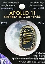 APOLLO 11 - 50th Anniversary - Lunar FLOWN METAL NASA Official Pin COA - MINT picture