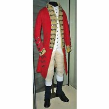 New Men's Red British Revolutionary War Soldier Tailcoat Wool Coat Fast Shipping picture