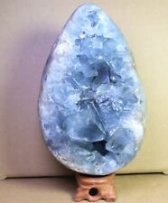 6.04lb Natural Gorgeous Blue Celestite Egg Geode Quartz Crystal Reiki Healing picture