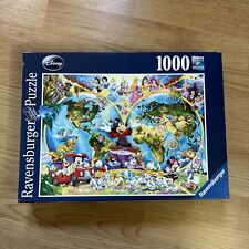 Disney Ravensburger 1000 Piece Jigsaw Puzzle  WORLD MAP Sorcerer Mickey COMPLETE picture