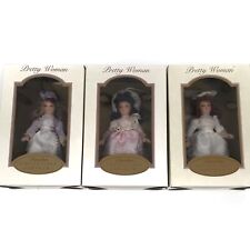 DG CREATIONS Pretty Woman Porcelain Collectible Ornaments 3 Pk Handcrafted 2004 picture