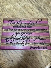 Decorative Laser Engraved proverbs 3: 5-6 10in. X 14.5in.  picture