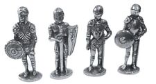 Knights in Armor Miniature Metal Figurines Role Playing Pack 4 Homeschool 1.5H picture