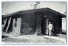 Genuine Sod House Completely Furnished At Warp's Pioneer Village NE Postcard picture