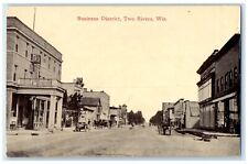 1910 Business District Buildings Street Two Rivers Wisconsin WI Vintage Postcard picture