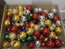 Lot/10 Vintage Glass Ball Christmas Ornaments. Size & Color Vary.  See Descr. picture
