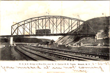 Newark, NY, R.S.&E. Bridge, Over NY Central RR Tracks, Postcard, 1907 #938 picture