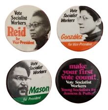 1970s Vote Socialist Workers Party Campaign Button Set picture