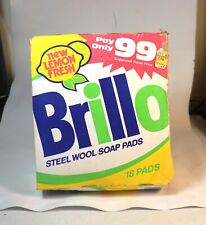 Vintage 1970s/80s Brillo Steel Wool Soap Pads Lemon Fresh Nearly Full Box picture