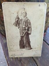 Antique Victorian American Asian Costume Mikado Man Fan Studio Cabinet Card  picture