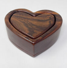 Vintage Handcrafted Wooden Heart 4-Piece Trinket/Jewelry/Puzzle/Storage Box picture