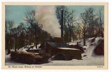 Vermont c1920's Maple Sugar Making, winter snow scene picture