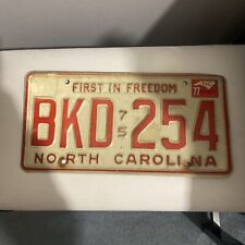 North Carolina NC License Plate 1977 First In Freedom picture