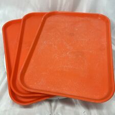 3 Vintage Cambro Orange Fast-food Trays 16x12 NSF picture