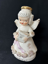 Vintage Napco September Angel Of The Month Figurine 1294 Spaghetti Trim Books picture